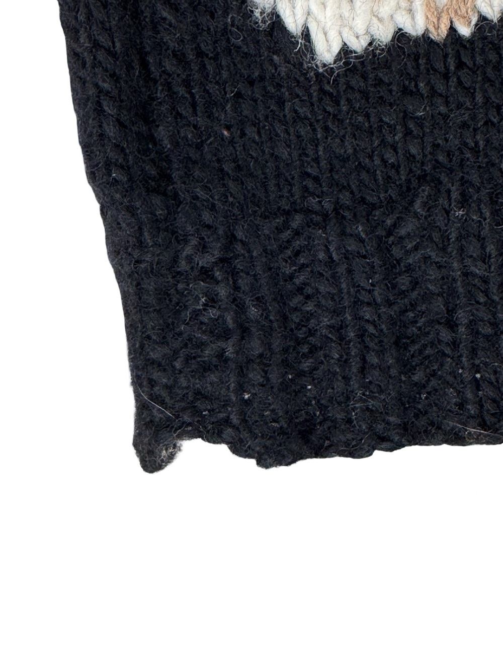 VERY RARE Vintage Ralph Lauren RL83 Hand Knit Skier Winter Wool Sweater Black - Picture 15 of 16